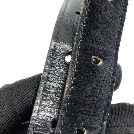 FENDI Baguette Vintage Black Cloth With Flower Embroidery Silver Hardware