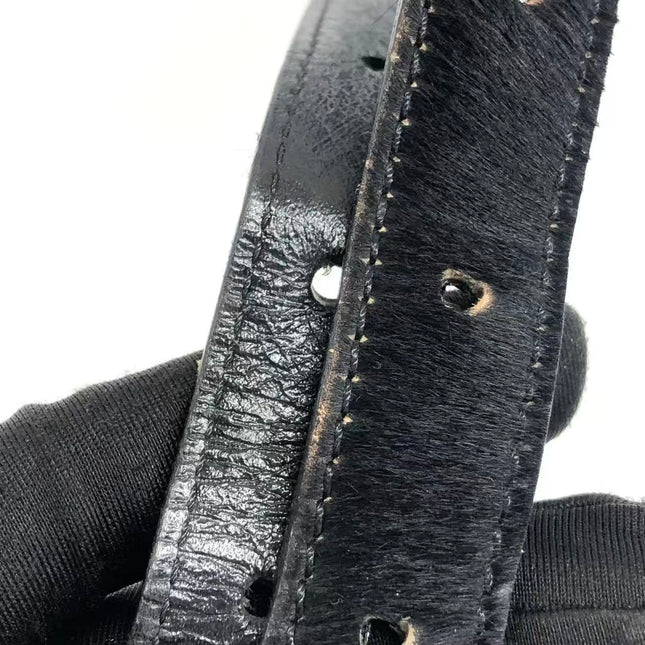 FENDI Baguette Vintage Black Cloth With Flower Embroidery Silver Hardware