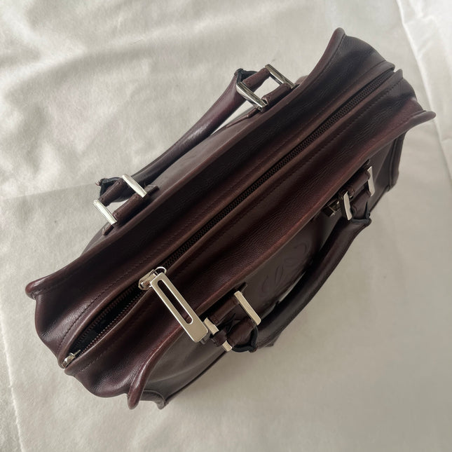 Loewe Amazona 28 in Brown Calfskin Leather and Silver-tone Hardware