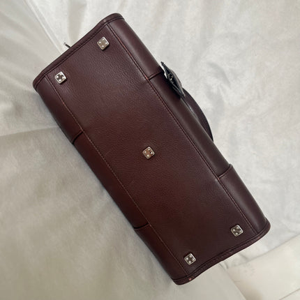 Loewe Amazona 28 in Brown Calfskin Leather and Silver-tone Hardware
