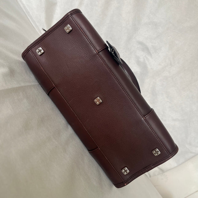 Loewe Amazona 28 in Brown Calfskin Leather and Silver-tone Hardware