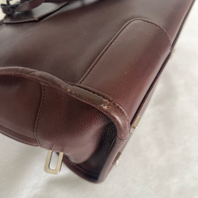 Loewe Amazona 28 in Brown Calfskin Leather and Silver-tone Hardware