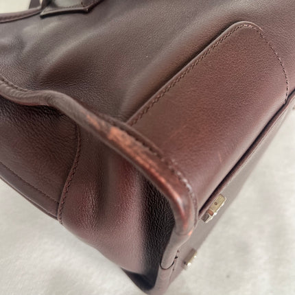 Loewe Amazona 28 in Brown Calfskin Leather and Silver-tone Hardware
