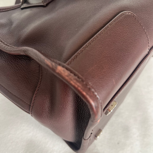 Loewe Amazona 28 in Brown Calfskin Leather and Silver-tone Hardware