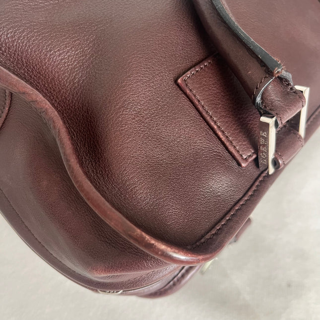 Loewe Amazona 28 in Brown Calfskin Leather and Silver-tone Hardware