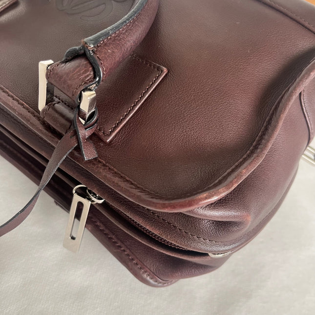 Loewe Amazona 28 in Brown Calfskin Leather and Silver-tone Hardware