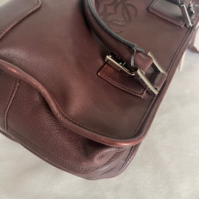 Loewe Amazona 28 in Brown Calfskin Leather and Silver-tone Hardware