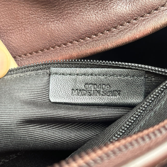 Loewe Amazona 28 in Brown Calfskin Leather and Silver-tone Hardware