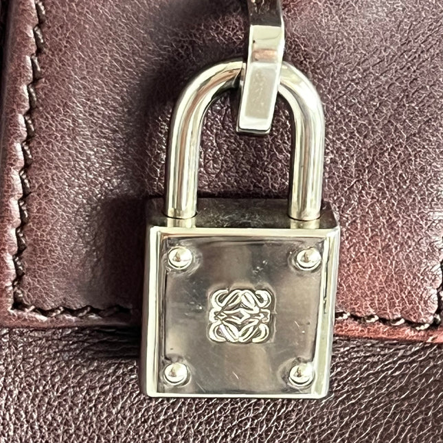 Loewe Amazona 28 in Brown Calfskin Leather and Silver-tone Hardware