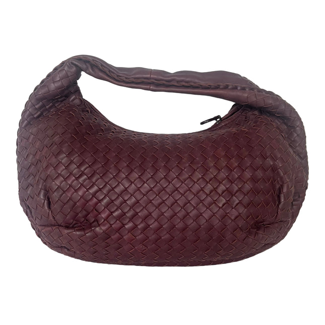Bottega Veneta Belly Hobo Intrecciato Burgundy Medium 40cm-Luxbags