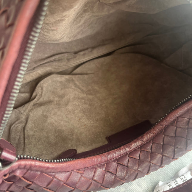 Bottega Veneta Belly Hobo Intrecciato Burgundy Medium 40cm