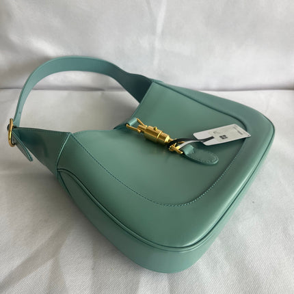 Gucci Jackie 1961 Small Blue Leather Bag with Adjustable Strap