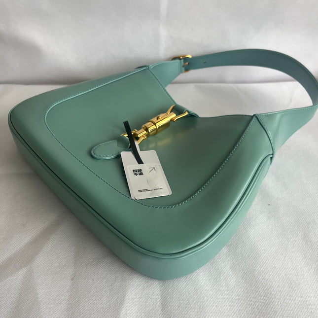 Gucci Jackie 1961 Small Blue Leather Bag with Adjustable Strap