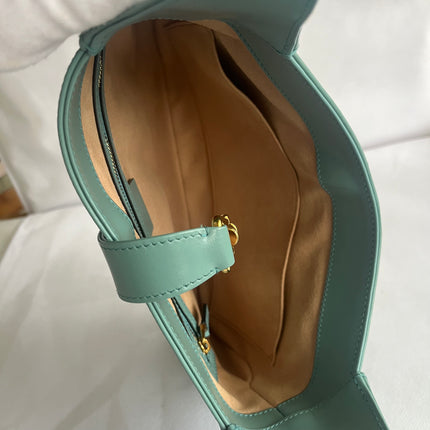 Gucci Jackie 1961 Small Blue Leather Bag with Adjustable Strap