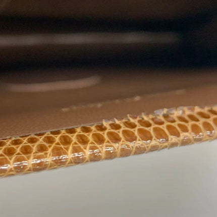 Chanel Single Flap Bag Vintage Small Brown Lizard Leather Gold Hardware