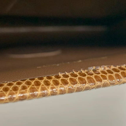 Chanel Single Flap Bag Vintage Small Brown Lizard Leather Gold Hardware