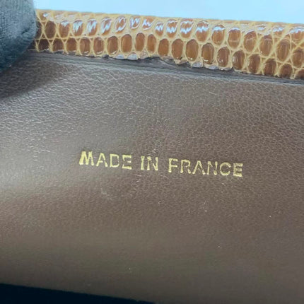 Chanel Single Flap Bag Vintage Small Brown Lizard Leather Gold Hardware