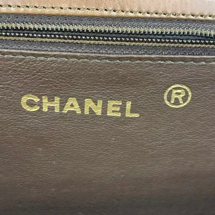 Chanel Single Flap Bag Vintage Small Brown Lizard Leather Gold Hardware
