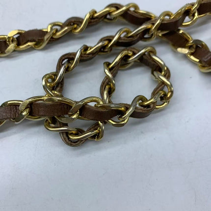 Chanel Single Flap Bag Vintage Small Brown Lizard Leather Gold Hardware