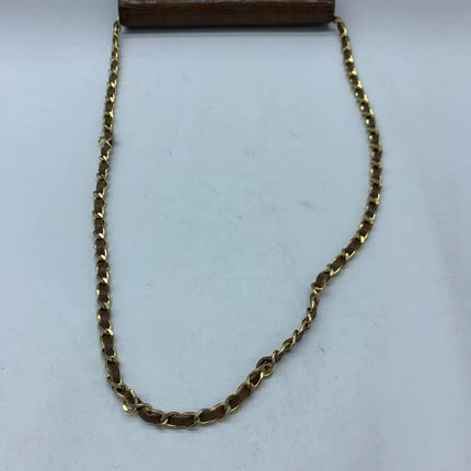 Chanel Single Flap Bag Vintage Small Brown Lizard Leather Gold Hardware