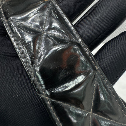 Chanel Vanity Case Vintage Black Patent Leather Silver Clasp Hardware