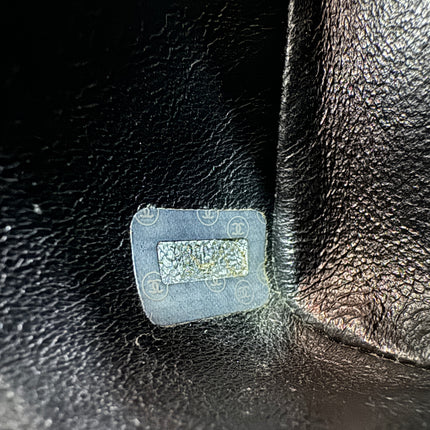 Chanel Vanity Case Vintage Black Patent Leather Silver Clasp Hardware