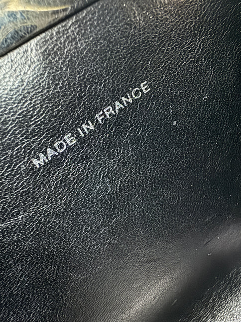 Chanel Vanity Case Vintage Black Patent Leather Silver Clasp Hardware