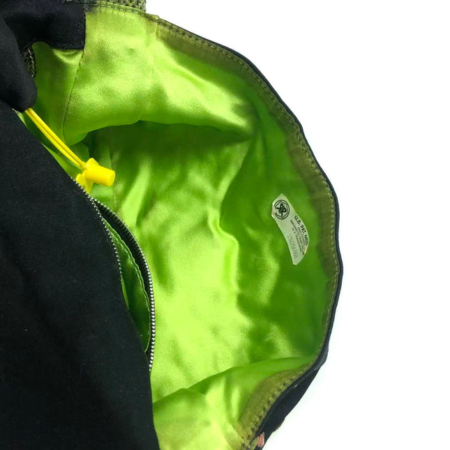 Fendi Baguette Black Cloth Multicolor Embroidery Green Lizard Skin Strap