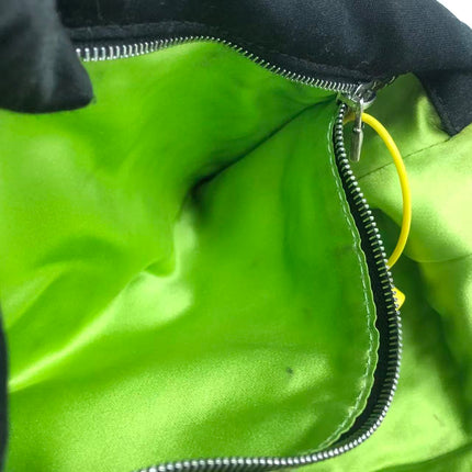 Fendi Baguette Black Cloth Multicolor Embroidery Green Lizard Skin Strap