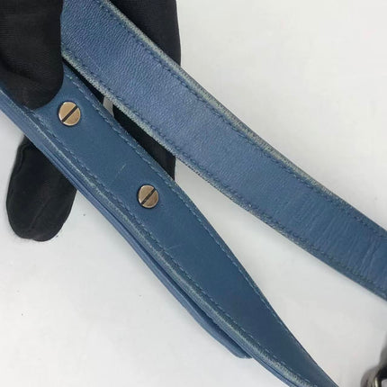 Chanel Le Boy Small Denim Blue Jeans Chevron Stitching Silver Hardware