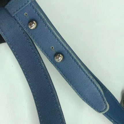 Chanel Le Boy Small Denim Blue Jeans Chevron Stitching Silver Hardware