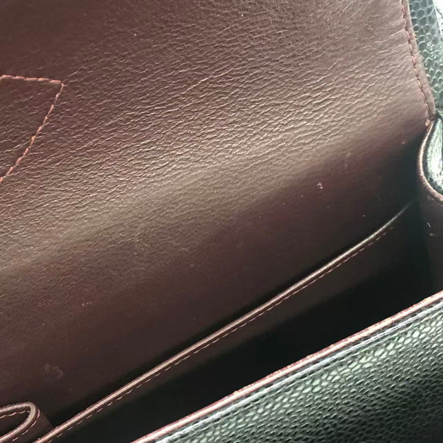 Chanel Classic Flap Jumbo 2011 Black Caviar Leather Double Flap Silver Hardware