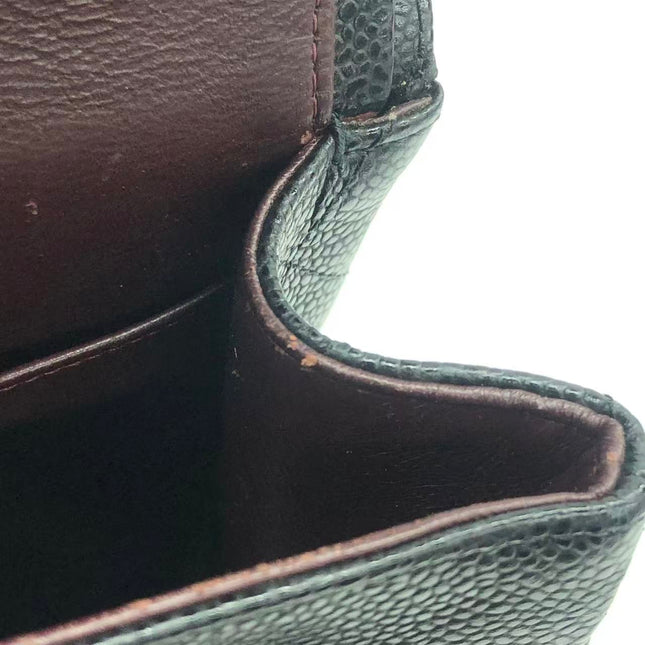 Chanel Classic Flap Jumbo 2011 Black Caviar Leather Double Flap Silver Hardware