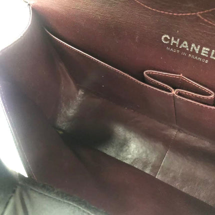 Chanel Classic Flap Jumbo 2011 Black Caviar Leather Double Flap Silver Hardware