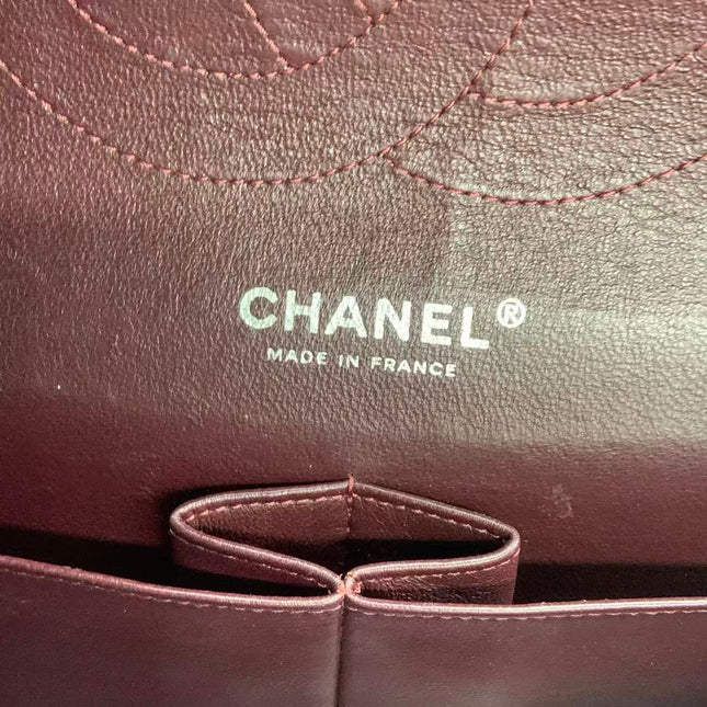 Chanel Classic Flap Jumbo 2011 Black Caviar Leather Double Flap Silver Hardware