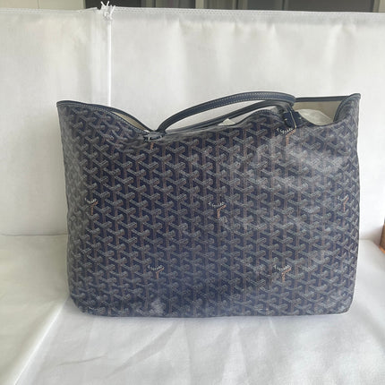 Goyard Saint Louis PM Tote Medium 2014 Navy Goyardine Canvas