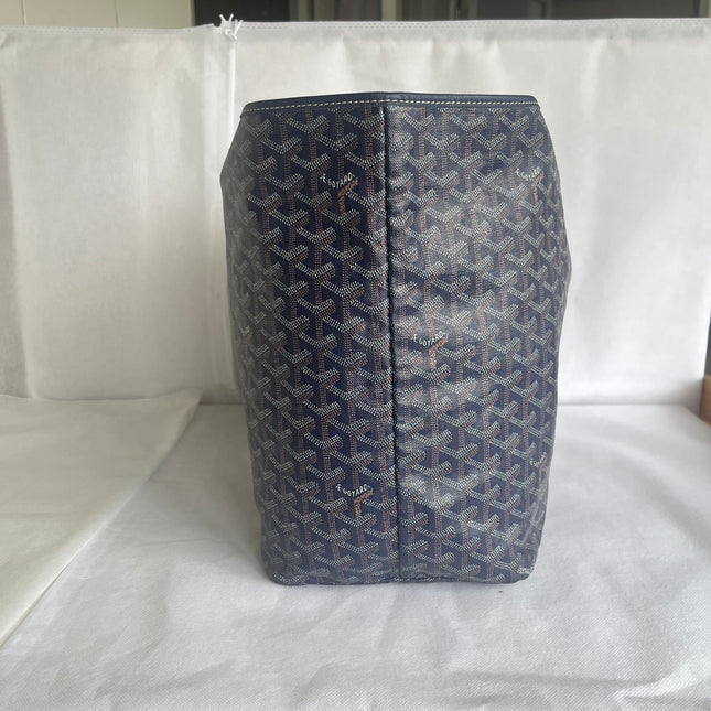 Goyard Saint Louis PM Tote Medium 2014 Navy Goyardine Canvas