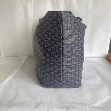 Goyard Saint Louis PM Tote Medium 2014 Navy Goyardine Canvas