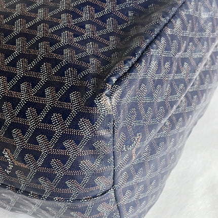 Goyard Saint Louis PM Tote Medium 2014 Navy Goyardine Canvas