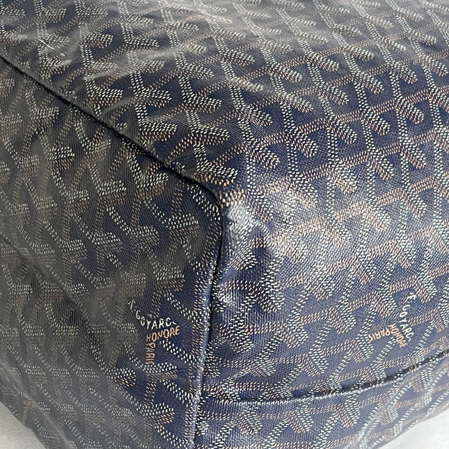 Goyard Saint Louis PM Tote Medium 2014 Navy Goyardine Canvas
