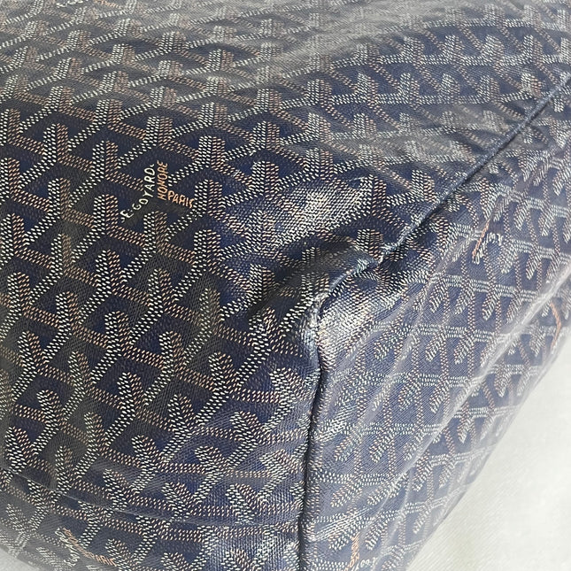 Goyard Saint Louis PM Tote Medium 2014 Navy Goyardine Canvas