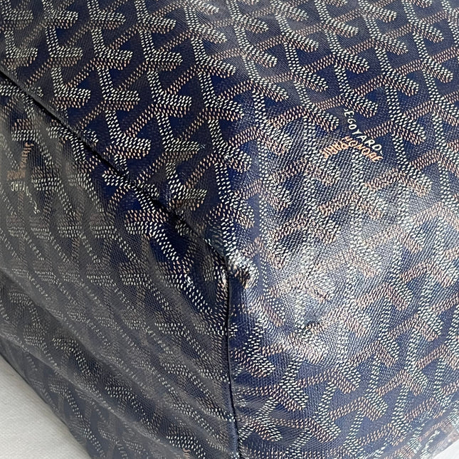 Goyard Saint Louis PM Tote Medium 2014 Navy Goyardine Canvas
