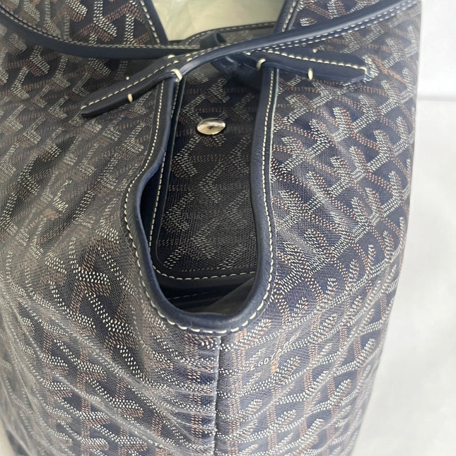 Goyard Saint Louis PM Tote Medium 2014 Navy Goyardine Canvas