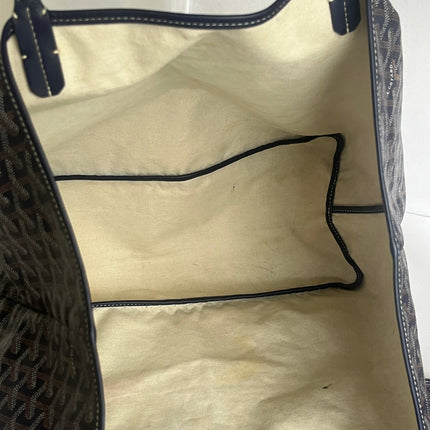 Goyard Saint Louis PM Tote Medium 2014 Navy Goyardine Canvas