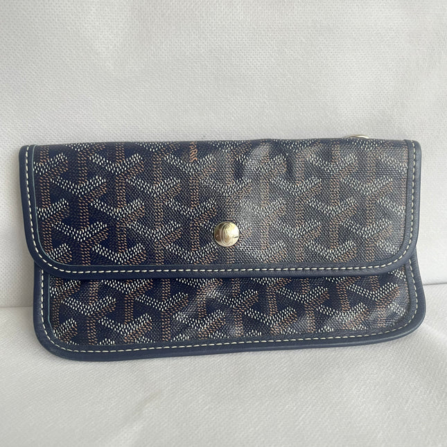 Goyard Saint Louis PM Tote Medium 2014 Navy Goyardine Canvas