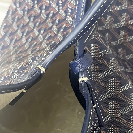 Goyard Saint Louis PM Tote Medium 2014 Navy Goyardine Canvas