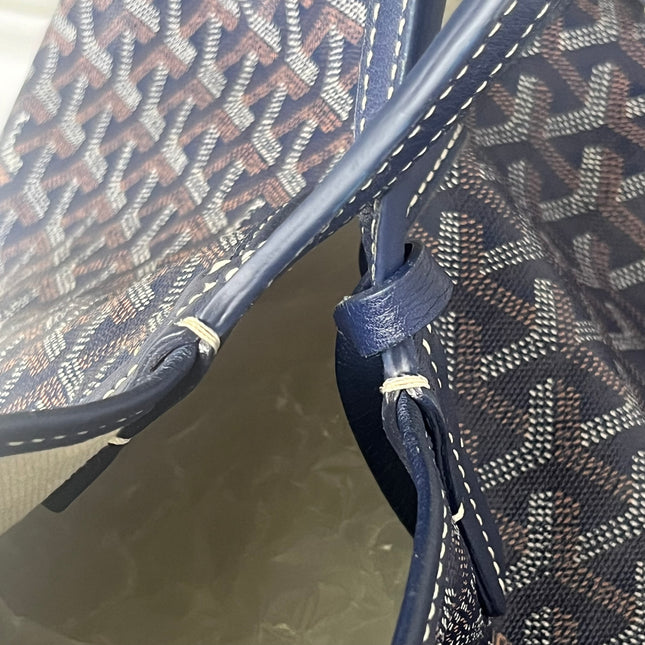 Goyard Saint Louis PM Tote Medium 2014 Navy Goyardine Canvas