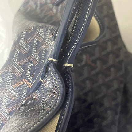 Goyard Saint Louis PM Tote Medium 2014 Navy Goyardine Canvas