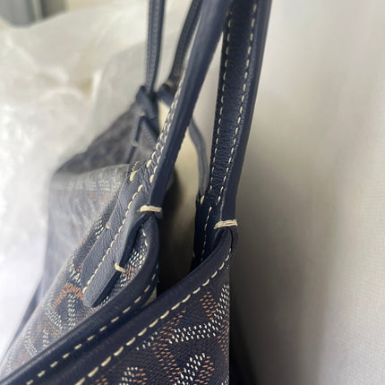Goyard Saint Louis PM Tote Medium 2014 Navy Goyardine Canvas