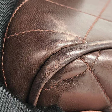 Chanel Single Flap Jumbo Brown Lambskin Leather Tortoise CC Logo and Chain